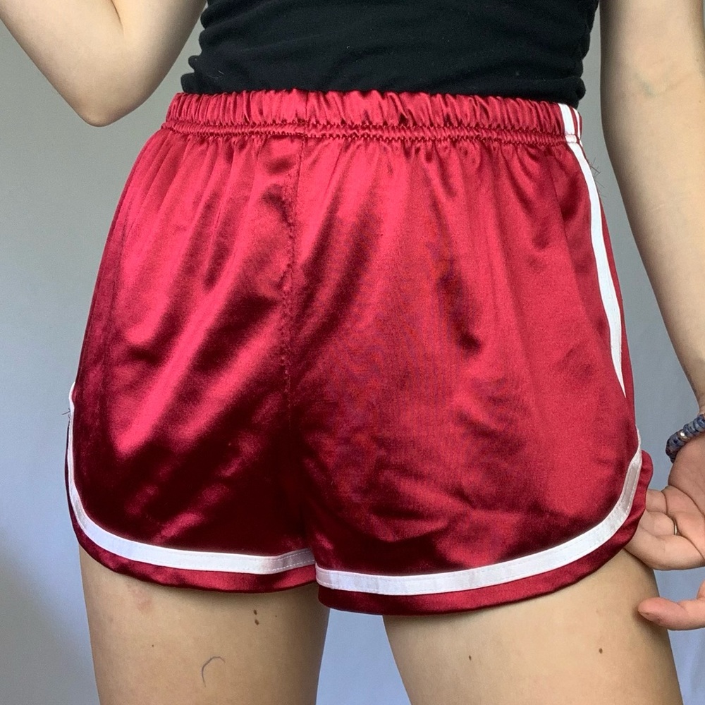Red silk running boxer shorts